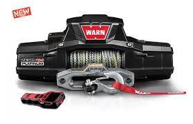 WARN ZEON 12-S PLATINUM WINCH WITH SPYDURA PRO SYNTHETIC ROPE AND HAWSE FAIRLEAD - 12,000 LBS.